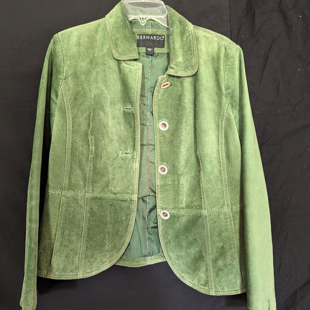Bernardo green genuine leather jacket, size M
